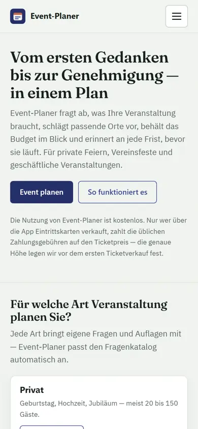 Die Planung startet auf dem Handy.