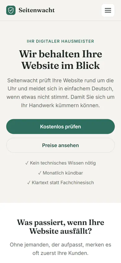 Mobil: kostenlos prüfen mit einem Tipp.